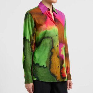 DRIES VAN NOTEN 'Clavelly' watercolor print shirt 38